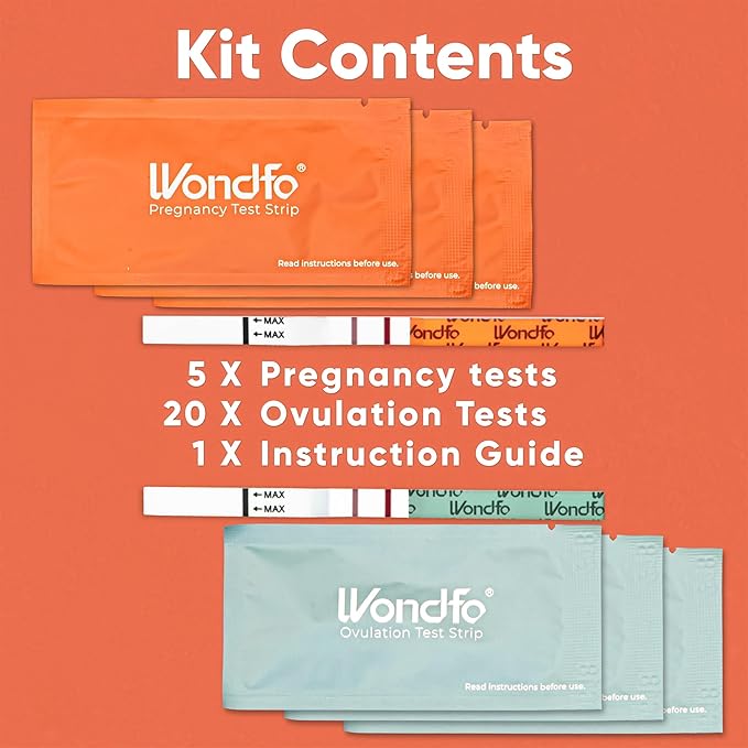 Pregnancy and Ovulation Test Strips Kit - Fertility Tracking and Family Planning - Early Detection Combo Kit for Home Use(20 LH + 5 HCG)