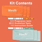 Pregnancy and Ovulation Test Strips Kit - Fertility Tracking and Family Planning - Early Detection Combo Kit for Home Use(20 LH + 5 HCG)