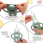 3 Pack Silicone Sleeves for Dr. Brown's Glass Baby Bottles - Drop Protection Baby Bottle Sleeves,Compatible with Dr. Brown's Newborn Glass Bottles,with Silicone Handles,4 oz