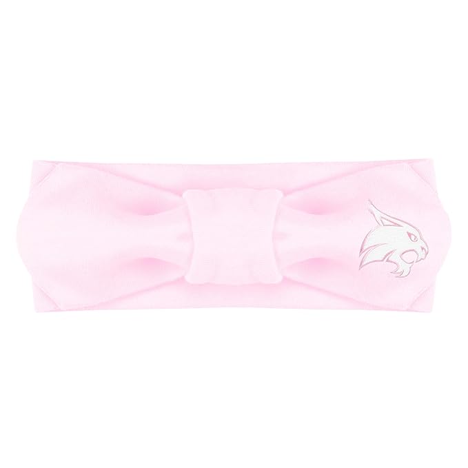 Creative Knitwear Texas State Bobcats Infant Girls Pink Solid Hair Knot Headband Embroidered Logo - Size Newborn - 4T