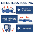 Collapsible Baby Bathtub for Newborns to Toddler with Real-time Temp Monitor & Floating Cushion,Portable Travel Tub for 0-36 Month, Foldable Baby Bath Tub for Infants Boy (Blue)