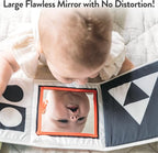 Infant Toys 0-6 Months Baby Mirror Tummy Time Toys Sensory Books for Babies Touch and Feel Crinkle Books for Babies