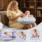 Nursing Pillow for Breastfeeding & Bottle Feeding - Ergonomic C-Shape Design with Breathable Filling & Removable Washable Cover, Supports 0-18 Months (Feeding, Tummy Time, Sitting), Hypoallergenic