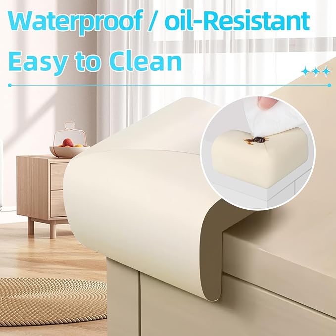 Baby Proofing Edge Corner Protector,L-Shape Cabinet Door Bumper,10 Furniture Safety Soft Corner Guards,Table Corner Protectors,Wall Protector,Self Adhesive,for Nursery,Kitchen,Fireplace,Table