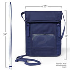 VENTURE 4TH Passport Holder Neck Wallet with RFID Blocking Nylon Lining - Hidden Neck Pouch for Travel (Sleek Navy Blue)