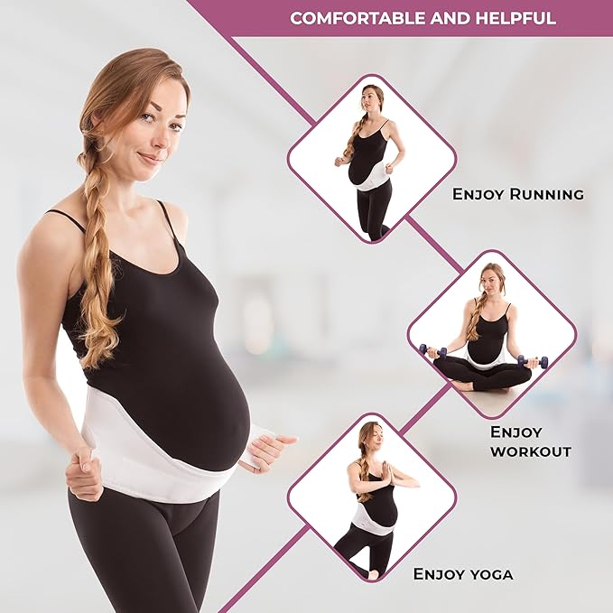 Gabrialla Made in USA Pregnancy Belly Band, Soft & Breathable Maternity Belly Band – Pregnancy Belt for Back, Pelvic & Waist