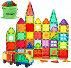 Magnetic Building Tiles for Kids, 100 PCS Magnetic Blocks with Storage Bag, Magnet Tiles STEM Educational Stacking Toys Gift for Toddler Ages 3 4 5 6 7 8 9