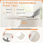 BABY JOY Convertible Baby High Chair, 3 in 1 Wooden Highchair/Booster/Chair with Removable Tray, Adjustable Legs, 5-Point Harness, PU Cushion and Footrest for Baby, Infants, Toddlers (Gray)