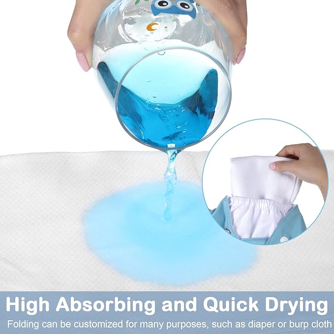 Zomiboo 30 Pack Birdseye Cotton Diapers for Babies Large 27 x 27 Inch Reusable Burp Cloths with 30 Diaper Pins for Babies Boy Girl Toddlers