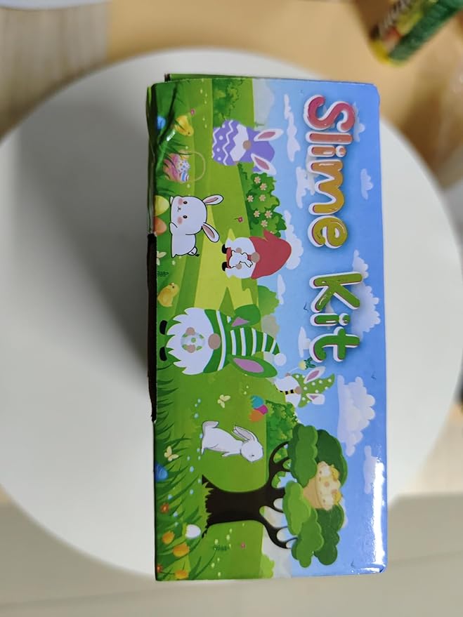 LAWOHO 6 Packs Bunny Pink Slime Kit -Cloud Clear Butter Slimes with Easter Charms & Add-ins, Soft Fluffy Slimes Kits for Girls & Boys, 360ml Pink & Green Easter Slime Making Kit Party Favor for Kids