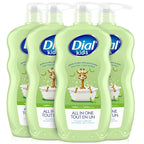 Dial Kids All-in-1 Body Wash + Hair + Bubble Bath, Melon Scent, 24 Fl Oz, Pack of 4, Hypoallergenic Body Wash & Shampoo, No Tears Formula for Kids 2+ Years, No Parabens & Silicones