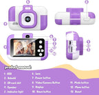 SUZIYO Children Camera, Birthday Electronic Toys for Kids, Upgrade Toddlers Selfie Digital Camcorder 1080P for Age 4-7 Years Old Boys Girls with 32G SD Card, Purple