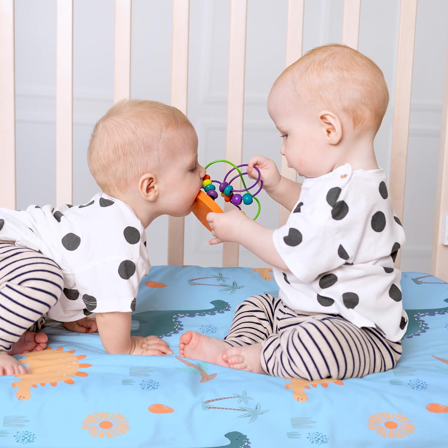 UOMNY Crib Sheet, Dinosaur Crib Sheets Baby Sheet for Standard Crib and Toddler Mattresses Nursery Bedding Sheet Crib Mattress Sheets for Boys and Girls 1 Pack Toddler Sheet