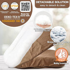 Baby Lounger - Snuggle Cozy Me Infant Lounger for Newborns | Flannel Cover, Breathable Soft, Portable Awake-Time Pad, Essential Baby Gift -Brown