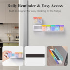 Weekly Pill Organizer Magnetic, Removable Pill Box 7 Day 1 Time a Day, Large Pill Case Travel, Week Once Daily Medication Dispenser, Medicine Container Holder for Supplement Vitamin, White