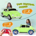 12V Kids Electric Car, Power Wheels with Remote Control, Ride on Car Toys with LED Light, 3 Speeds, Music, Green