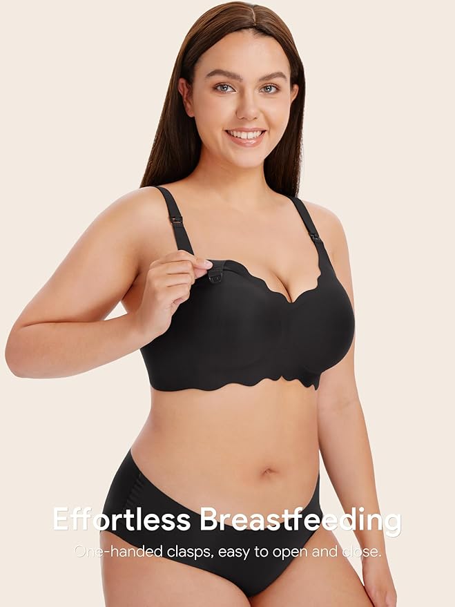 Angelhood Nursing Bras for Breastfeeding Ultra Comfort Seamless Maternity Bra Pack Wireless Pregnancy Bralette Bra Extender
