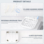 Baby Bottle Drying Rack Bottle Dryer Rack for 12 Bottle Drying Rack Space Saving Kitchen Countertop Vertical Cup Drainer Rack Detachable Baby Bottle Holder Storage Organizer Pump Part Dryer Rack White