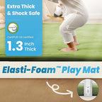 1.3" Thick Baby Play Mat for Floor, 39x59 Foam Tummy Time Mat, Padded Support Soft Plush Nursery Rug for Infant Kids Toddler Crawling Kick Activity (Olive Green)