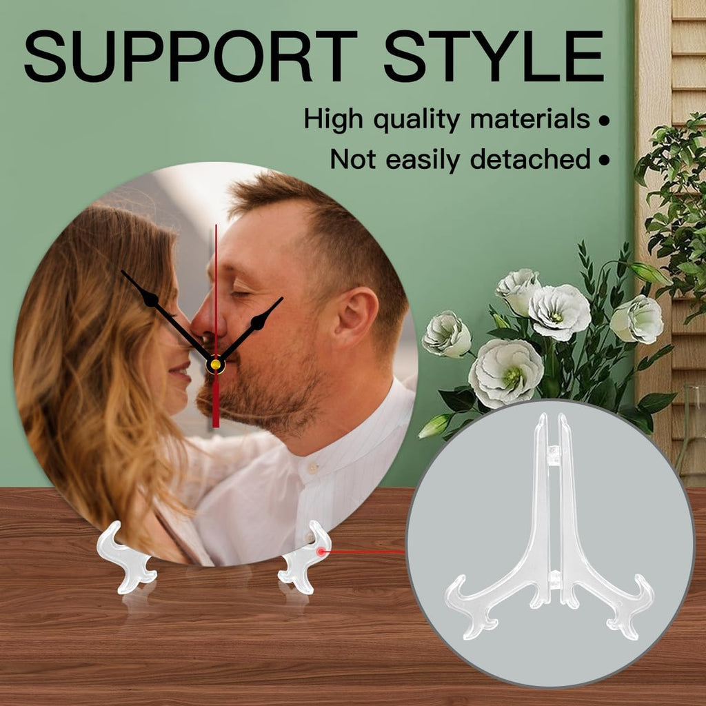 Generic Custom Clocks for Walls Personalized Picture Hanging Time Clocks That PVC Customized Round Silent Clock for Living Room Creative, 12inch-30cm