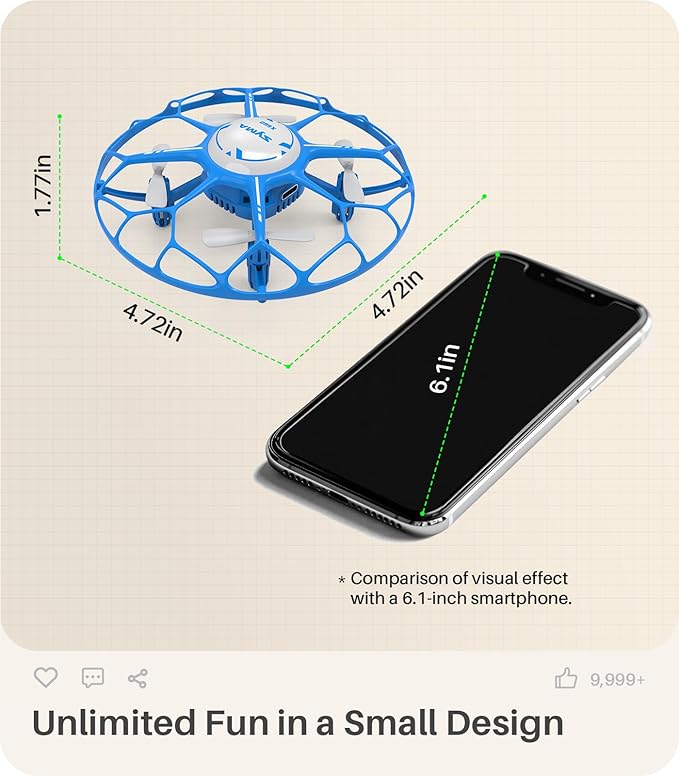 SYMA Kids Drone with 7-Color LED Light Modes, X660 Indoor Drone with Full Propeller Guard Headless Mode Rotary Ascent, Lightweight Easy to Fly Remote Control Airplane Gift for Adults Boys and Girls