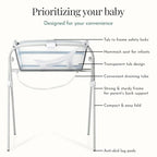 Evolur Supple Baby Spa Set – Complete Newborn Bath Essentials Kit with Baby Bathtub, Hammock Seat and Metal Frame | Infant Bath & Spa Gift Set for Baby Showers & New Parents