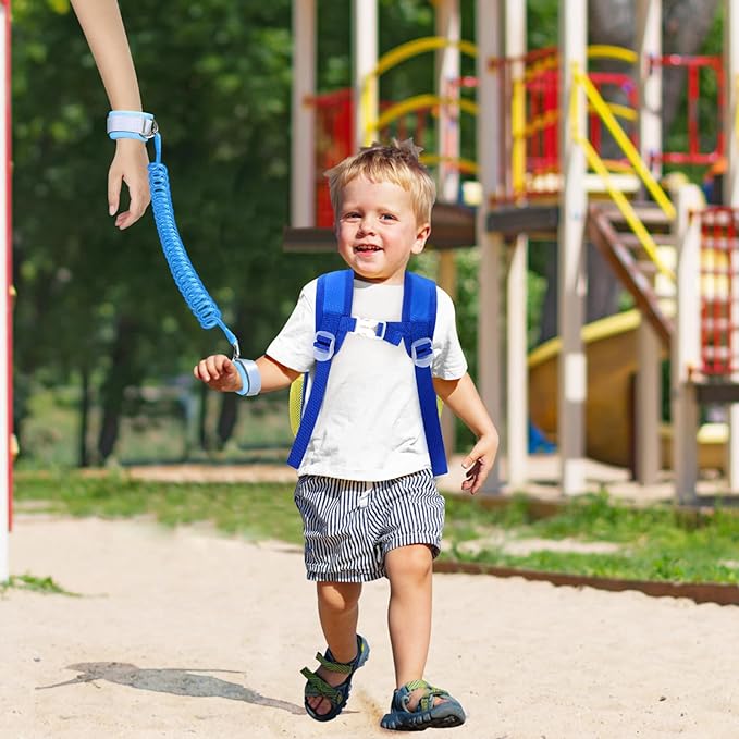 Accmor Toddler Backpack Leash, Cute Dinosaur Kids Backpacks with Anti Lost Wrist Link, Mini Child Bag Tether Baby Walking Harness Wristband Protection Rope for Boys Girls Aged 1-3 to Travel Outdoor