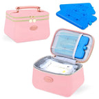 PIIOSER Breast Milk Cooler Bag with 2 Ice Pack, Fit 6 Breastmilk Storage Bags Up to 8Oz, Insulated Baby Bottles Tote Bag for Daycare and Breastfeeding Mom (Pink-XS)