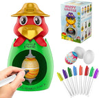 weiyuii Easter Egg Decorating Kit, DIY Egg Coloring Spinner with 3 Plastic Eggs & 8 Colorful Markers Easter Gift for Kids Boys Girls