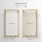 lulumoon Baby Muslin Crib Sheets - Toddler Cotton Fitted Crib Sheets Neutral for Boys and Girls 2Pack