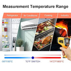 Infrared Thermometer Gun -58°F to 1472°F with Backlit Display, Laser Thermometer Temperature Gun with Adjustable Emissivity & Max and Min Measure, Dual Laser Targeting Temp Gun for Cooking, Griddle