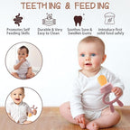 WAJIAYON Easter Bunny Baby Breastmilk Popsicle Molds & Baby Fruit Feeder,Food Freezer Tray Storage Containers, Silicone Teething Pacifier Feeder and Teether for Babies,Gifts for Boys and Girls-Purple