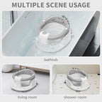 TPN Baby Bath Seat for Babies 6 Months & Up, Non-Slip Toddler Bath Seat with 5 PCS Waterproof Emoji Stickers, Portable Infant Bath Seat for Baby(Grey)