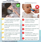 Chiboji Baby Nasal Aspirator – Powerful Hand Pump Nose Sucker | Booger Sucker with Rounded Non-Invasive Nozzle | Quiet and Strong Suction Nose Cleaner for Infants and Toddlers, Made in Taiwan