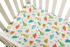 Onacosht Pack n Play Sheets 2 Pack for Baby Boy, Stretchy Jersey Knitted Portable Mini Crib Sheets Playard Mattress Cover, Dinosaur Printing