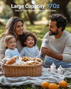 Bear Portable Bottle Warmer for Travel, Milk Warmer for Breastmilk Formula, 17oz Large Capacity Water Warmer with Precise Temp Control, Fast Heating&Long Battery for Travel Car Airplane