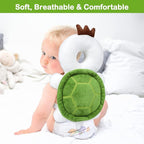 Toddler Head Protector Adjustable Backpack Safety Pad for Infants & Crawling, Includes Knee Pads & Socks - Tortoise HX WZ S7