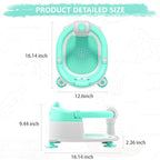 Baby Bath Seats for Babies 6 Months & Up, Infant Bath Chair for Newborn Sitting Up, Non-Slip Toddler Bath Tub Seat with Suction Cups & Soft Cushion for Shower, Compact Toddler Bathtub Seat, Aqua