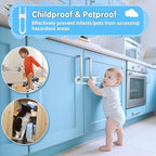 Modacraft 15Pcs Cabinet Locks Baby Proofing | U Shaped Adjustable Child Safety Cabinet Lock | Child Proof Baby Lock for Cabinets Closet | Easy to Use For Knob Handle in Kitchen Bathroom