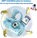 Automatic Gatlin Bubble Gun，Rocket Launcher Bubble Machine Gun，Thousands of Bubbles Per Minute, Suitable for Kids, Adults, Party Favors for Girl Boy (TK-Blue)