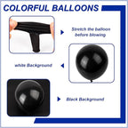 140pcs Black Round Balloons Different Sizes 18 12 10 5 Inch Latex Balloons for Arch Decoration Party Balloon Kit for Graduation Birthday Party Wedding Balloon Baby Shower Decoration