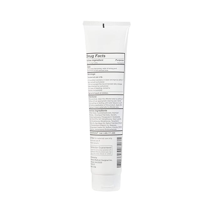 McKesson Vitamin A & D Skin Protectant Cream with Zinc Oxide - Incontinence Barrier Cream, Diaper Rash, Healing Dry and Cracked Skin - 6 oz, 1 Count