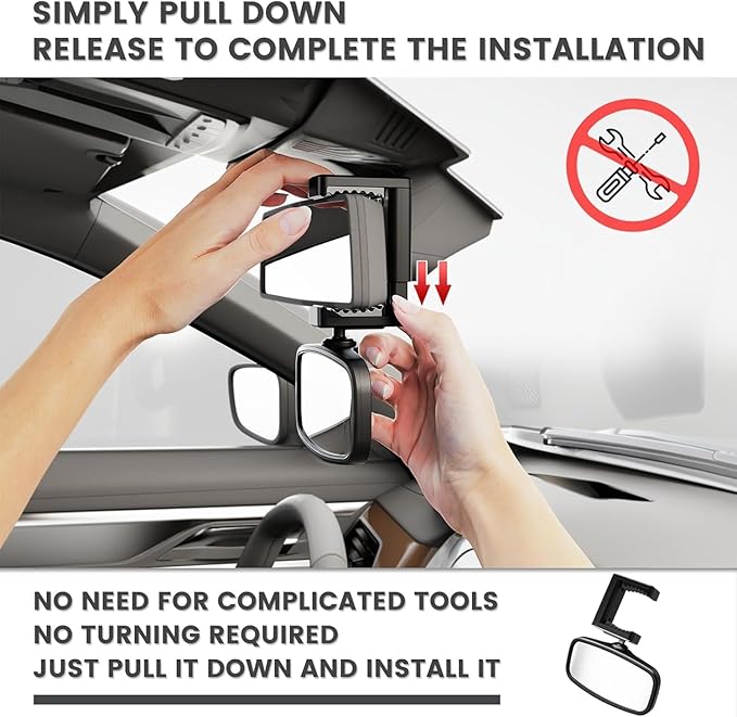 360-Degree Baby Car Mirror for Rear-Facing Seats,Kids Safety Mirrors with Tool-Free Installation,Kids Rear View Mirror BPA-Free Shatterproof & ASTM Certified (Adjustable 14"-22") (1 pack)