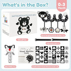 Car Seat Toys for Babies 0-6 Months,Hanging Rattle Toys for Crib Mobile, Baby Spiral Hanging Stroller Black and White High Contrast Toys for Newborn 0 3 6 9 12 Months Baby Boys Girls (Set-2)
