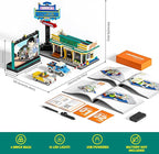 City Drive-in Theater Lighting-Building-Bricks-Set - Road Trip Night Glow Car Cinema Modular Collection LED Light Building Set 1760 Pcs for Adults, Teen and Travelling Enthusiasts