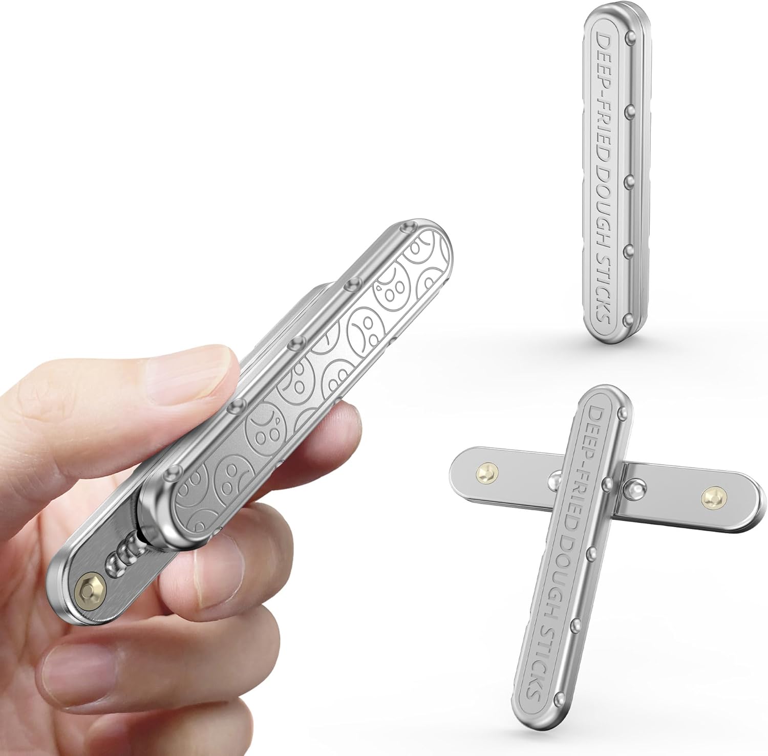 Metal Fidget Slider- EDC Slider Fidget Toys for Adults,Fidget Spinner Toys, Sensory Toys Anxiety Stress Relief Desk Toys Gifts for Boyfriend and Friends(Silver)