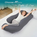 Sasttie Pregnancy Pillows for Sleeping, U Shaped Cooling Full Body Pillow with Removable Cover, Pregnant Women Must Haves, Maternity Essential, Dark Grey