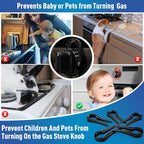 Gas Stove Knob Lock, Baby Proof Oven Knobs Covers Lock for Child Safety (5 Pack) Black…