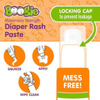 Boogie Diaper Rash Paste, Maximum Strength 40% Zinc Oxide, Mess-Free Applicator, Soothes Baby Bum, Diaper Bag Essential, 4oz (Pack of 3)