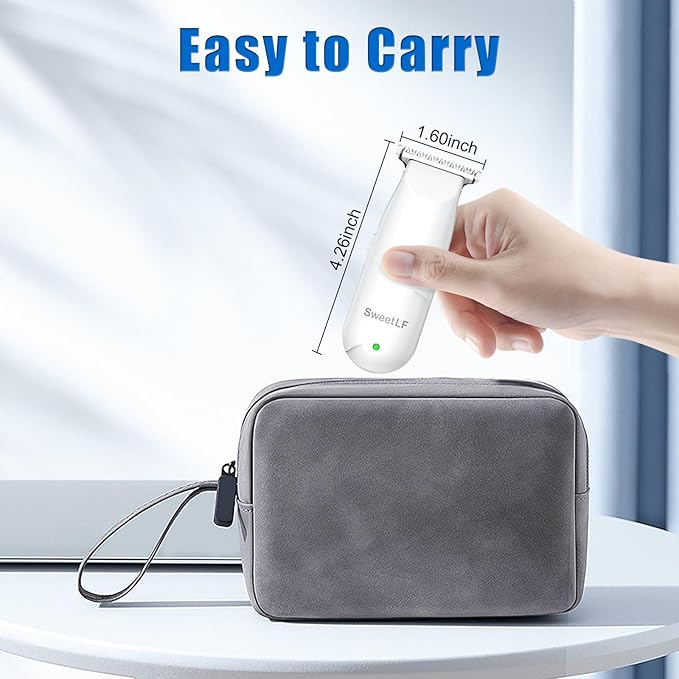SweetLF Hair Clippers, Silent Cordless Hair Trimmer, Mini Hair Cutting Kit with 3 Guide Combs, USB Rechargeable, Portable, White